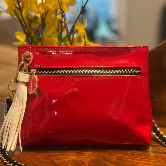 Yves Saint Laurent Red Patent Cosmetic Bag - Picture 1 of 4